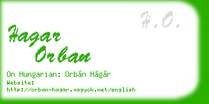 hagar orban business card