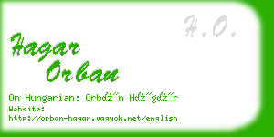 hagar orban business card